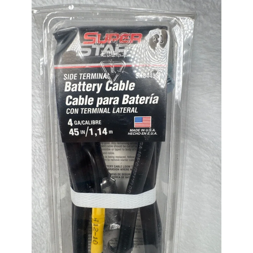 Super Start Battery Cable Side Terminal 45in Black New SK8445S 4 Gauge Auto